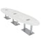 Skutchi Designs 45 in W, 165.75 in L, 29 in H, Engineered Wood Top, White HAR-OVL-45X166-DOU-ELEC-WHCYPRESS - alternate 1
